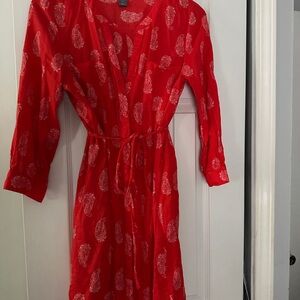 Elegant Red Paisley Women's Dress